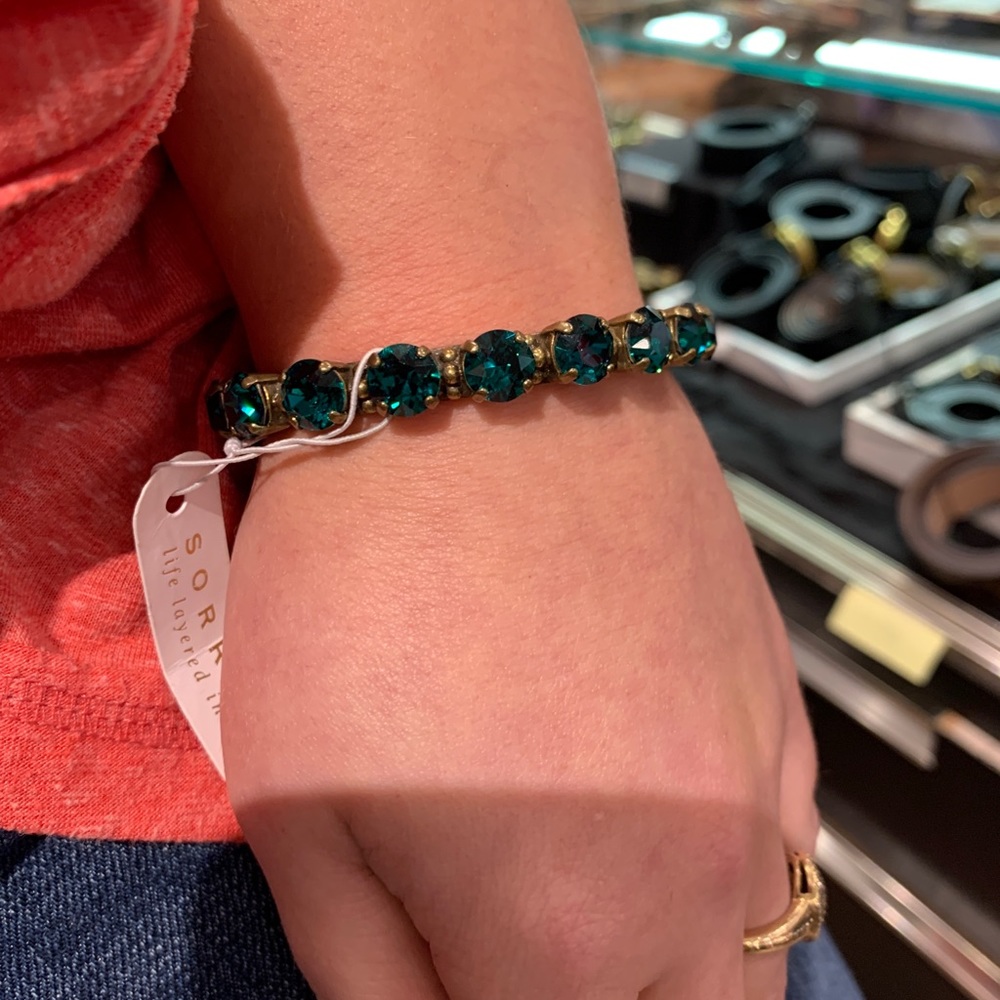 Sorrelli Adjustable Swarovski Bracelet - Emerald